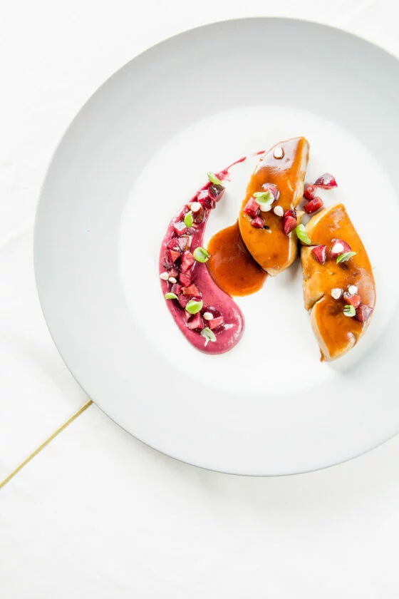 alain ducasse at morpheus steamed duck foie gras cherry rhubarb toasted brioche food adam©pmonetta 064 560x840.jpg
